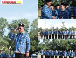 Wakil Bupati Lampung Tengah I Komang Koheri S.E Menjadi Pembina Apel Bulanan yang Berlangsung di Lapangan Merdeka Gunung Sugih.