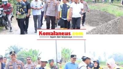 Bupati Ardito Wijaya, Bersama Kapolres Lampung Tengah AKBP Alsyahendra,dan Bina Konstruksi Provinsi Lampung Melakukan Peninjauan Sekaligus Perbaikan Pada Ruas Jalan Gunung Sugih – Kota Gajah