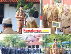 Bupati Lampung Tengah Ardito Wijaya, Memimpin Apel Mingguan di Halaman Kantor Bupati Lampung Tengah pada Senin (8/9/2025).