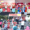 Persatuan Wanita Olahraga Seluruh Indonesia (PERWOSI) Lampung Tengah Menggelar Kegiatan Zumba Party Berlangsung Di Taman Tugu Canang Gunung Sugih.