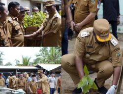 Pelaksana Tugas (Plt.) Bupati Lampung Tengah, I. Komang Koheri, Hadiri Kegiatan Penghijauan Dan Penanaman Pohon Alpukat Bersama Masyarakat Kampung Putra Lempuyang, Kecamatan Way Pengubuan.