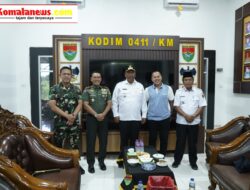 Pelaksana Tugas (Plt) Bupati Lampung Tengah, I Komang Koheri, Bersama Komandan Kodim 0411/KM Letkol Inf. Noval Darmawan, Menerima Kunjungan Komandan Korem 043/Garuda Hitam (Gatam) Brigjen TNI Haryantana.