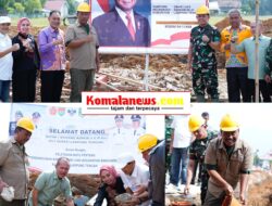 Pelaksana Tugas (Plt) Bupati Lampung Tengah, I Komang Koheri S.E., M.Sos Bersama Dandim 0411/KM Letkol Inf Noval Darmawan, S.H., M.I.P. melakukan Peletakan Batu Pertama Pembangunan KDMP Bertempat Kampung Sinar Luas, Kecamatan Bangun Rejo.