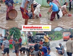Tokoh Pemuda Sekaligus Konten kreator Asal Pubian Rayyan Bersama Masyarakat Kampung Payung Batu Lakukan Aksi Tabur Lele ke jalan, Tagih Janji Saat Kampanye.