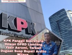 KPK Panggil Sekretaris Dewan DPRD Lamteng Yasir Asromi, Terkait Dugaan Suap Bupati Ardito Wijaya.