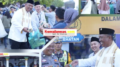 Plt Bupati Lamteng I Komang Koheri, S.E., M.Sos., Bersama Bank Lampung Cabang Bandar Jaya Bagikan Takjil Kepada Masyarakat dan Pengendara di sekitar Masjid Istiqlal Bandar Jaya.
