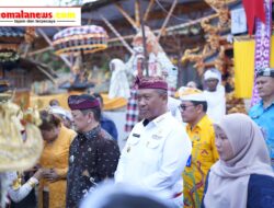 Plt Bupati Lamteng I Komang Koheri Hadiri Upacara Dewa Yadnya Karya Ngenteg Linggih Pura Dalem Giri Buana, Berlangsung di Kampung Restu Buana Kecamatan Rumbia.