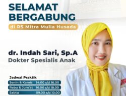RSU MMH Hadirkan Dokter Spesialis Anak dr. Indah Sari, Sp.A.