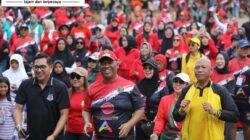 Ribuan Masyarakat Ikuti Acara Jalan Sehat Meriahkan HUT Lamteng ke-80 di Gunung Sugih.