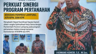 Plt. Bupati Lamteng I Komang Koheri Hadiri Rapat Koordinasi Kepala Daerah Serta Optimalisasi Kerja Sama Antara Pemerintah Provinsi Lampung Bersama Pemkab/ Kota.