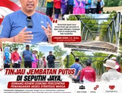 Plt Bupati Lamteng I Komang Koheri Tinjau Lansung Kondisi Jembatan Putus di Jalan Lingkar Barat Seputih Jaya, Dorong Percepatan Penanganan Pembangunan.